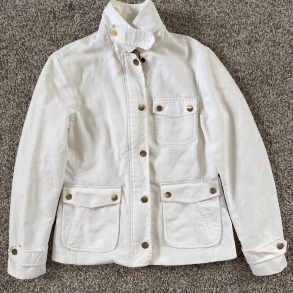 Lauren Ralph Lauren White Safari Utility Jacket Preppy Classic Size L